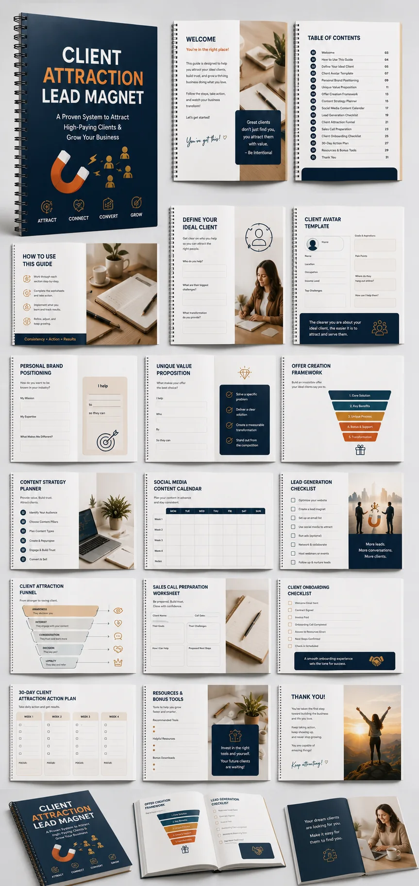 Client Attraction Lead Magnet portfolio presentation board
