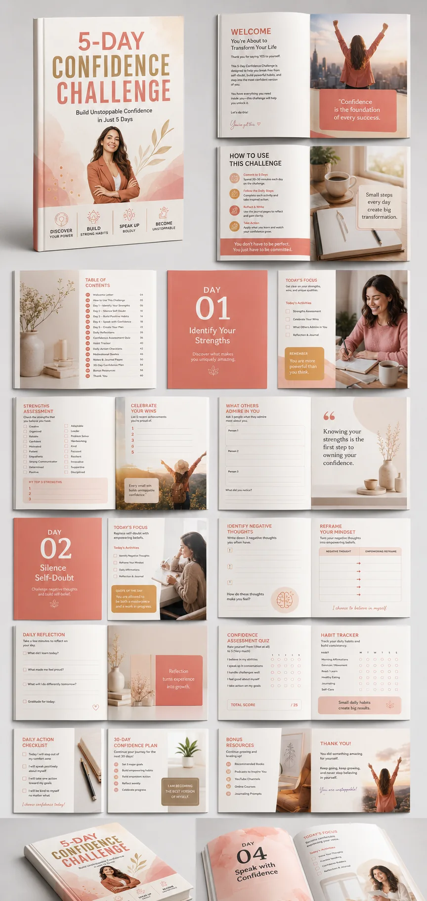 5-Day Confidence Challenge portfolio presentation board