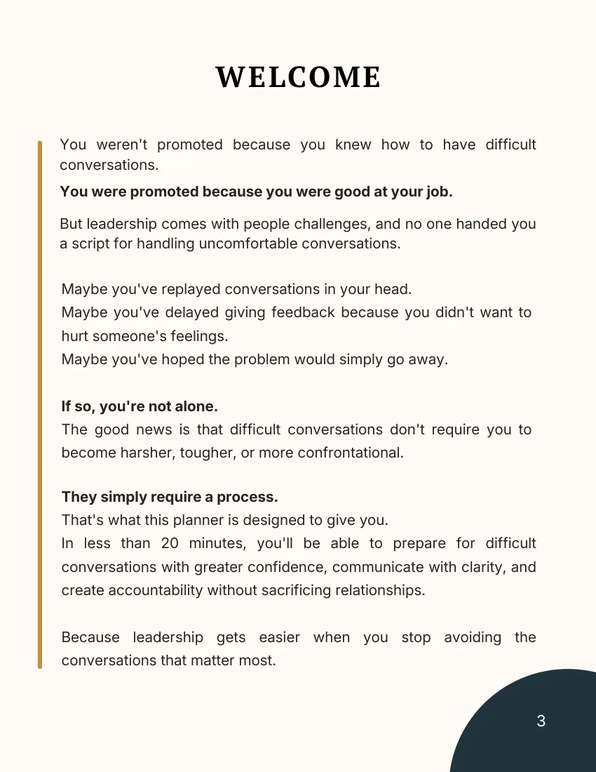 Interior page from The Confident Conversation Planner
