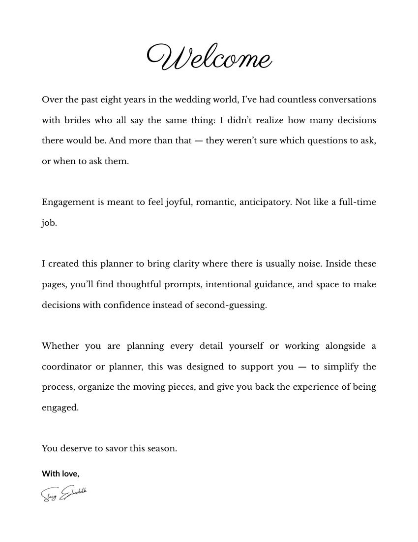 Interior page from The Wedding Planner